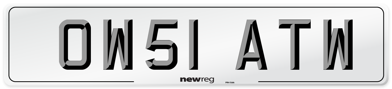 OW51 ATW Number Plate from New Reg